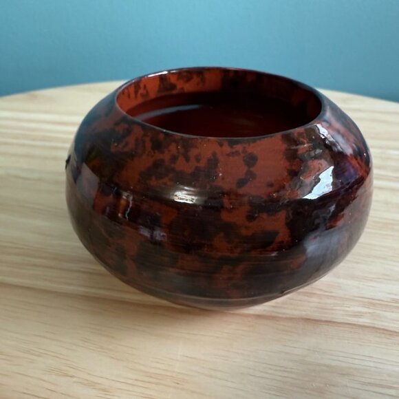 JH Huberhaus Pottery 1996 Studio Sgraffito Egg Separator Redware Pottery - Picture 5 of 9